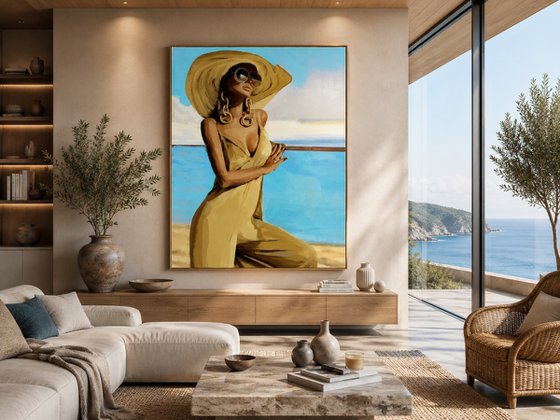 Elegant woman with a hat