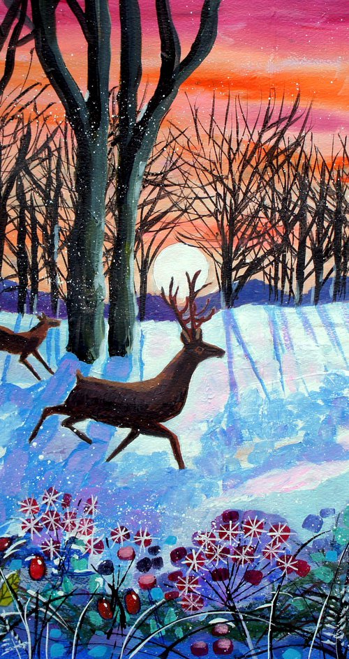 Deer in the Clearing by Julia  Rigby