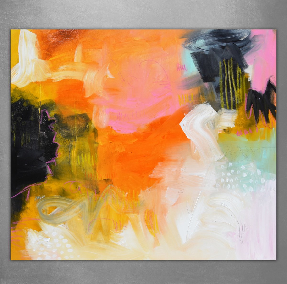 The psychology of pink Acrylic painting by Andrada Anghel Artfinder