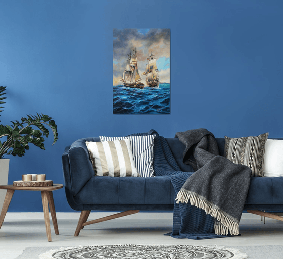 Boats (70x90cm, oil painting)