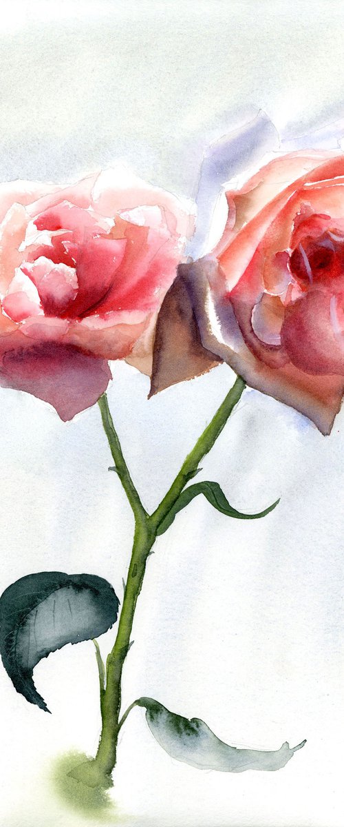 Two Roses by Olga Tchefranov (Shefranov)