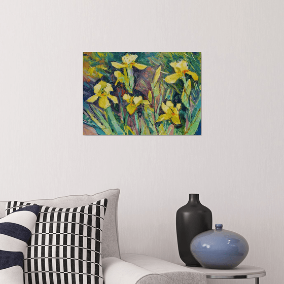Yellow irises (plein air), 2019 original painting