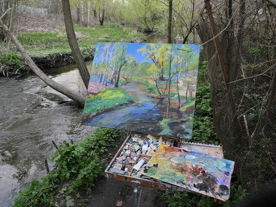 The river in spring. Chernihiv