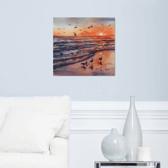 Sunset over the sea