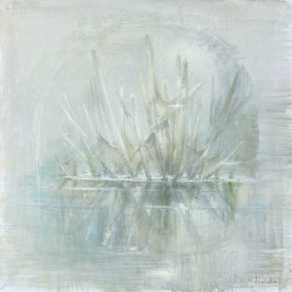 Abstract Landscape Oil Painting By Alexander Levich, 47 X 47, Yearning Day, Original Artwork