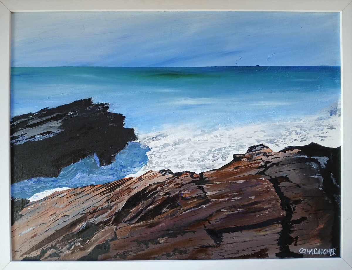 Oil Painting , Ocean Walk By Cathal Gallagher, 25 X 19, Artwork For Sale On Artfinder