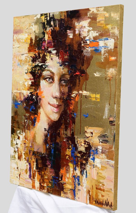 Abstract girl portrait painting #8