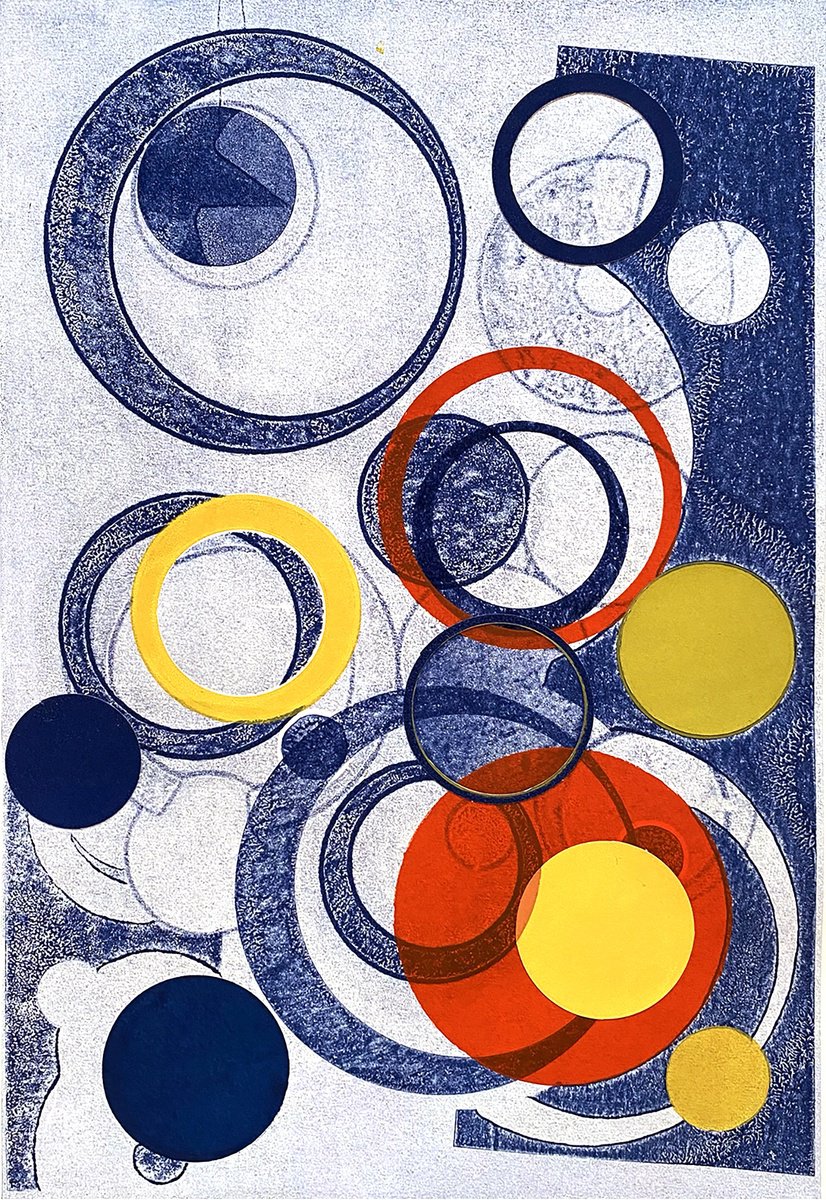 Geometric Abstract Limited Edition Print By Helen Boden, 15 X 21, Seeing Through And Within, Original Artwork