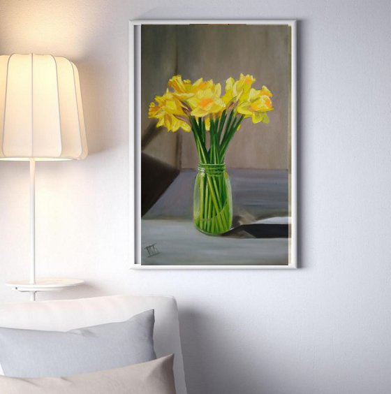 Sun in a Vase. Yellow Daffodils