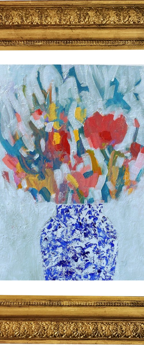 Spring Bouquet in a Chinese Vase by Jan Rippingham