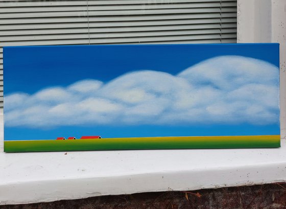 Dijklandschap (Red roofs, green dike)