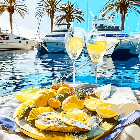 Picnic on a yacht