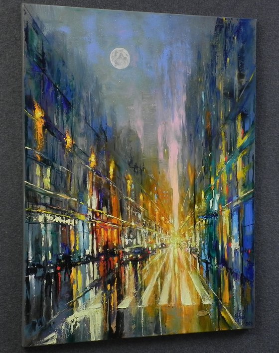 "Night city lights" - Original art