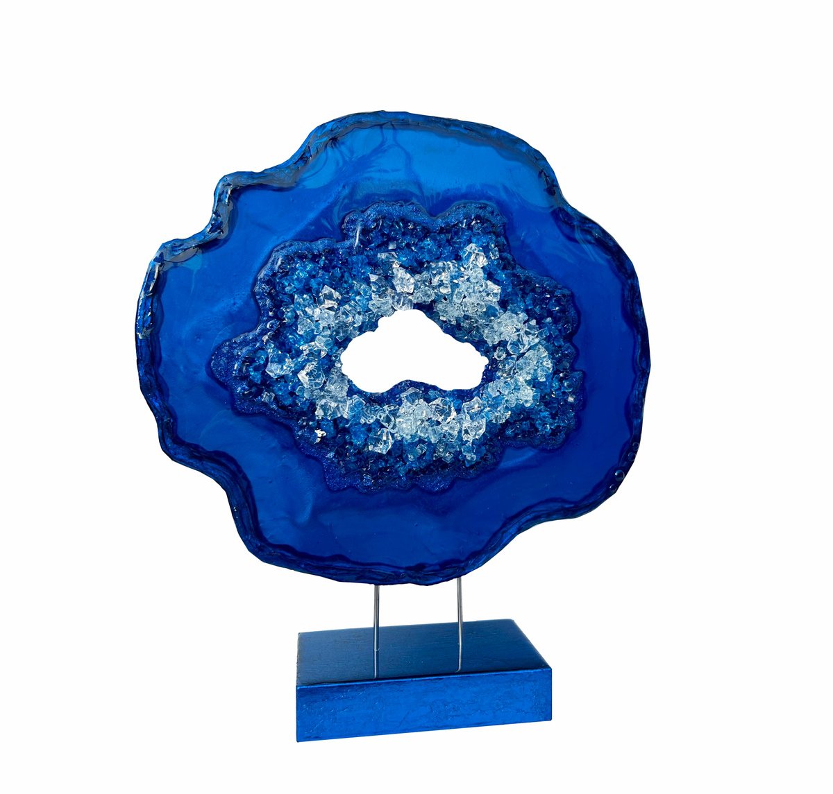 Geometric Still Life Sculpture By Alexandra Dobreikin, 16 X 18, Blue Abyss., Original Artwork