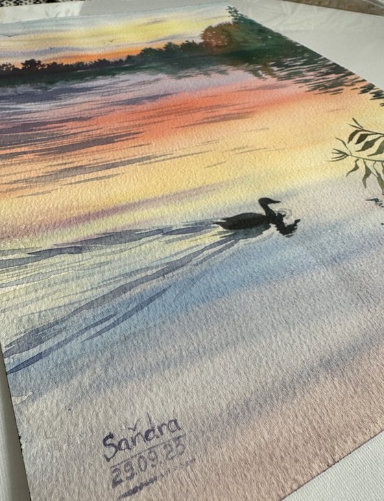 Sunset over Lake Biliner