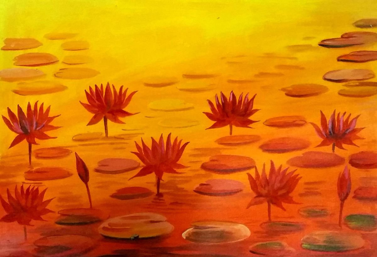 Beauty of Red Lotus by Samiran Sarkar
