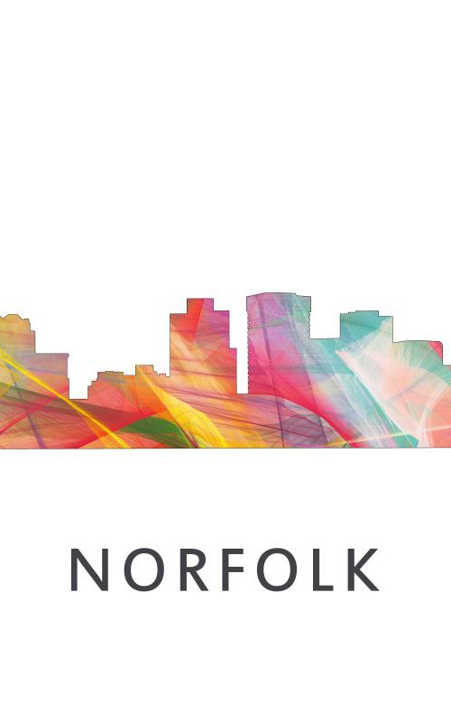 Norfolk Virginia Skyline WB1 by Marlene Watson