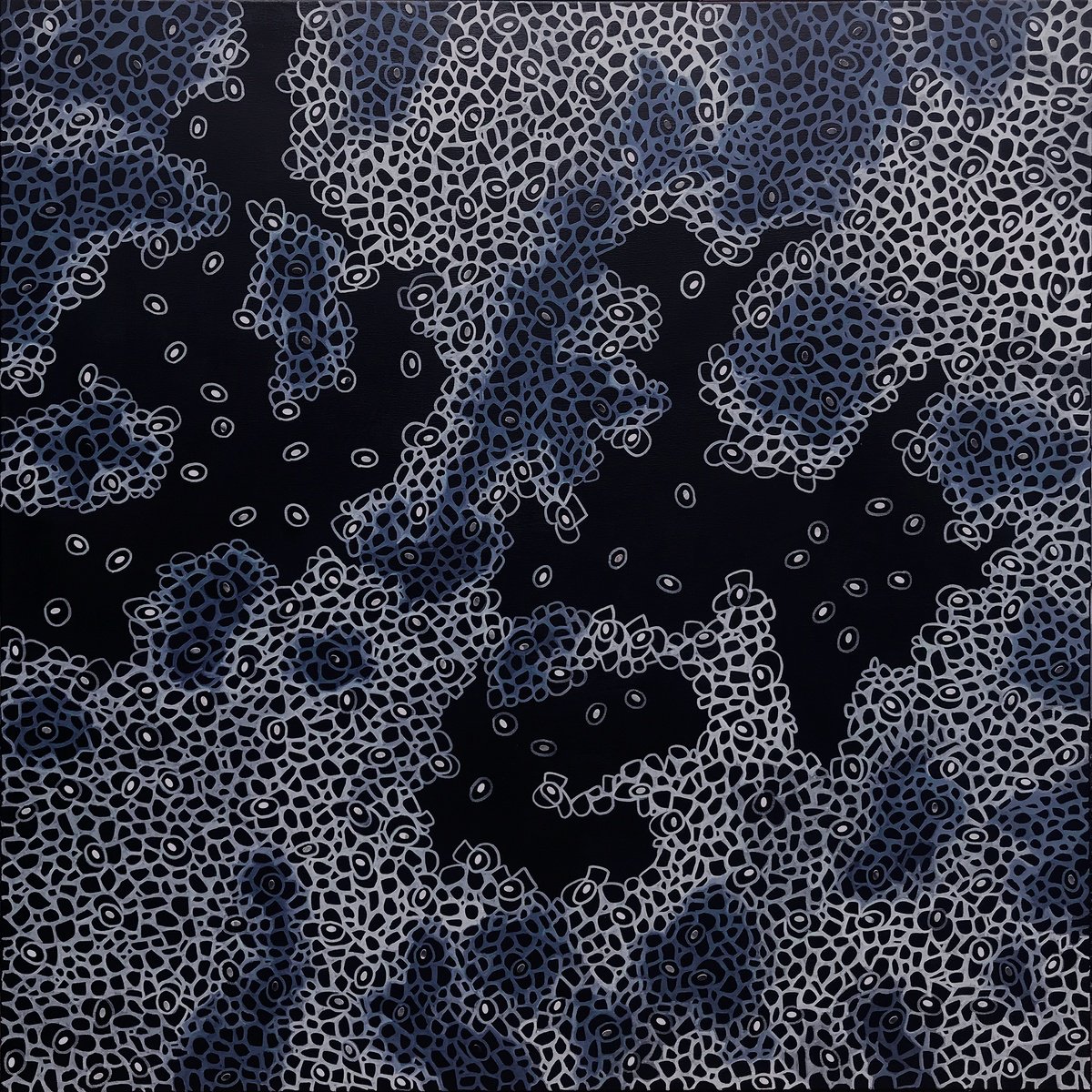 Organic Abstract Acrylic Painting By Jennifer Bell, 36 X 36, Variegated No11, Original Artwork