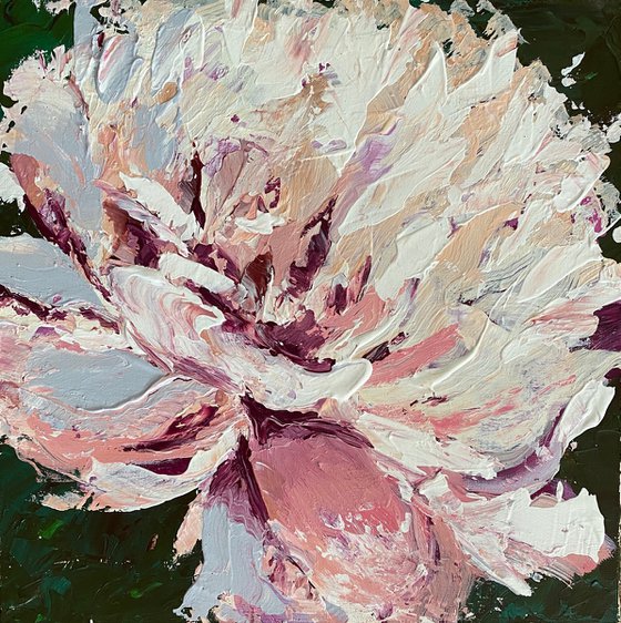 Peony original acrylic flower painting on canvas