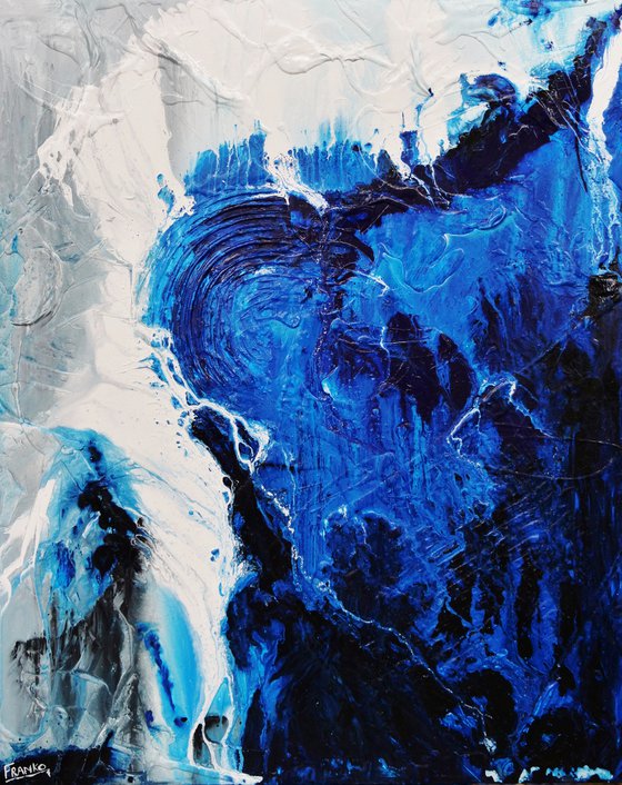 Blue Blues 120cm x 150cm Blue Abstract Art