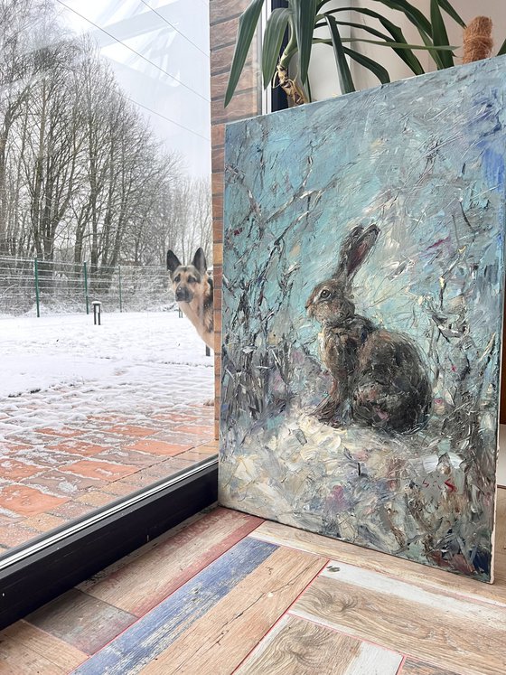 Hare in the snow