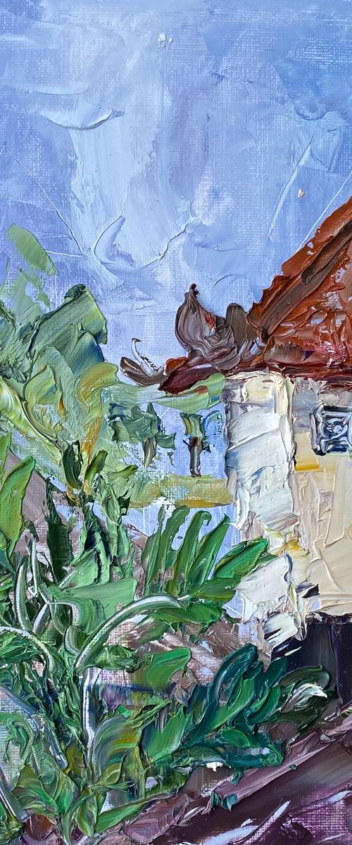 Bali Tropical House Oil Art by Mily Art
