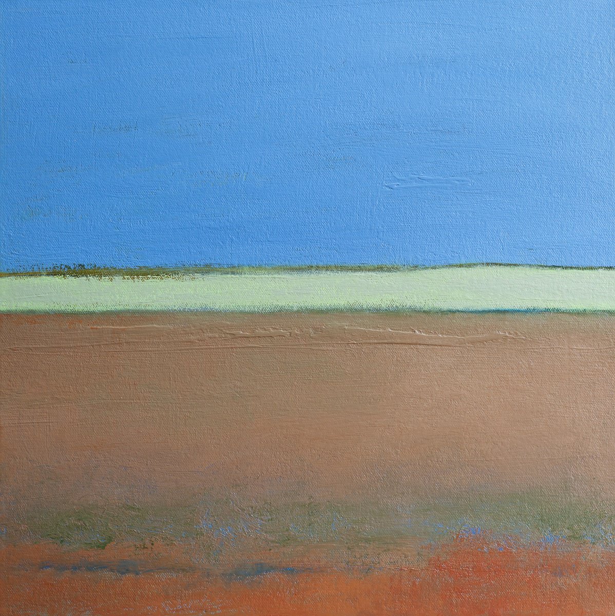 Abstract Landscape Oil Painting By Thomas Hjelm, 17 X 17", Stranded, Original Artwork