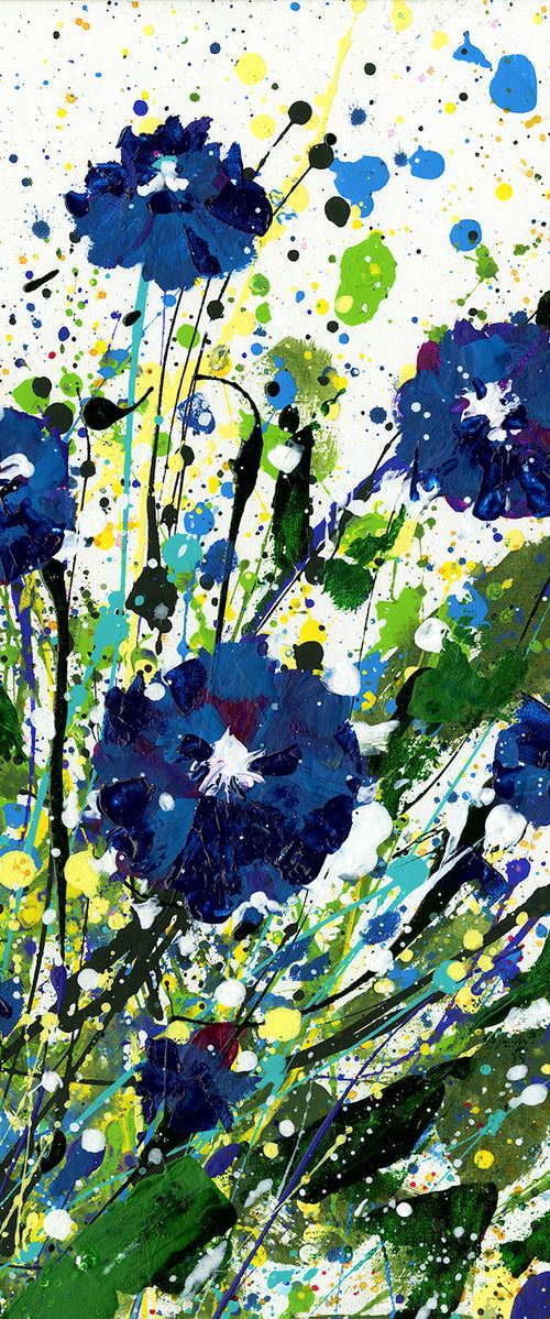 Wishes In Blue - Floral art by Kathy Morton Stanion by Kathy Morton Stanion