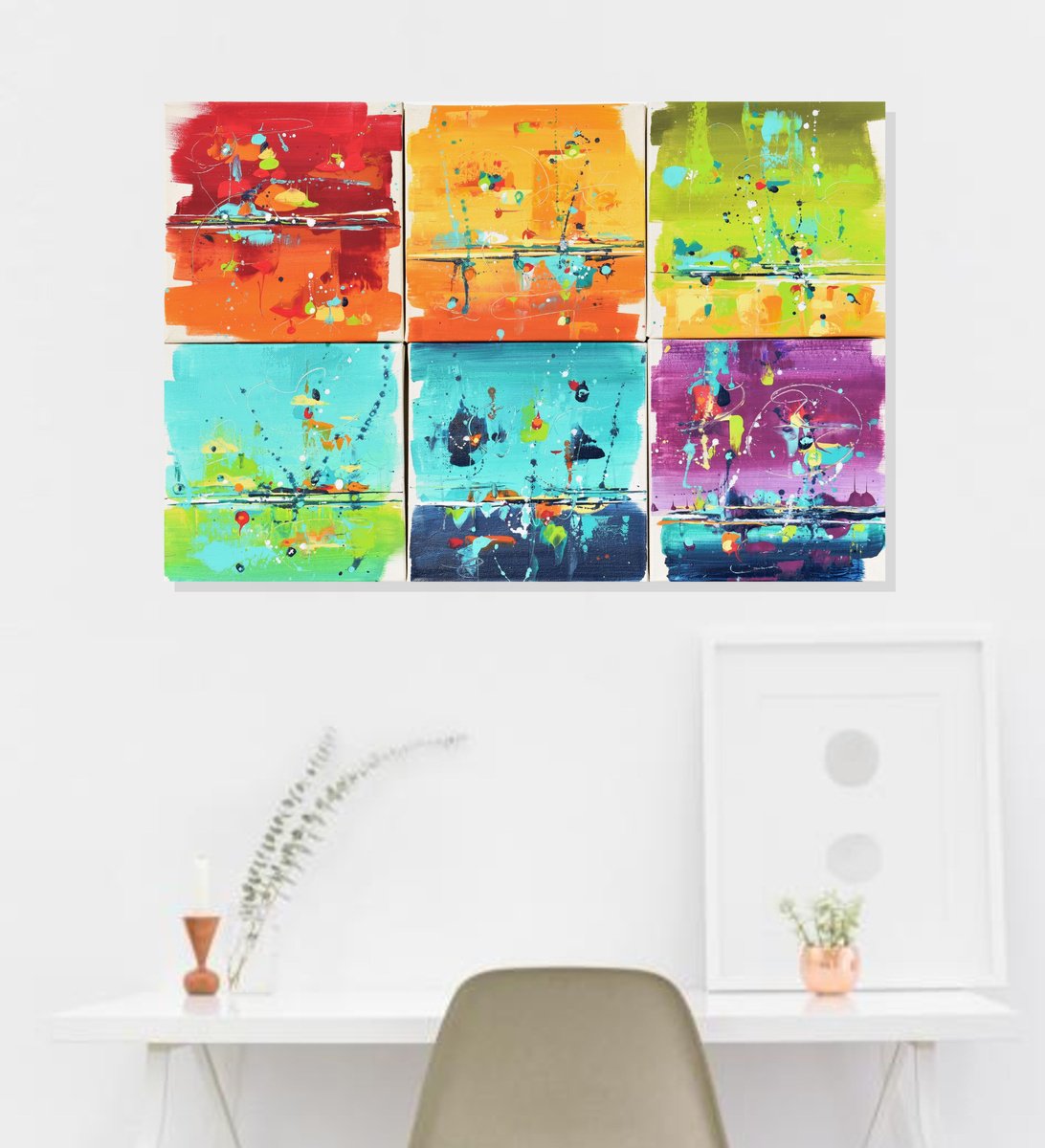 Abstract Painting By Cynthia Ligeros, 24 X 16, Colors Of The December Sun, Original Artwork