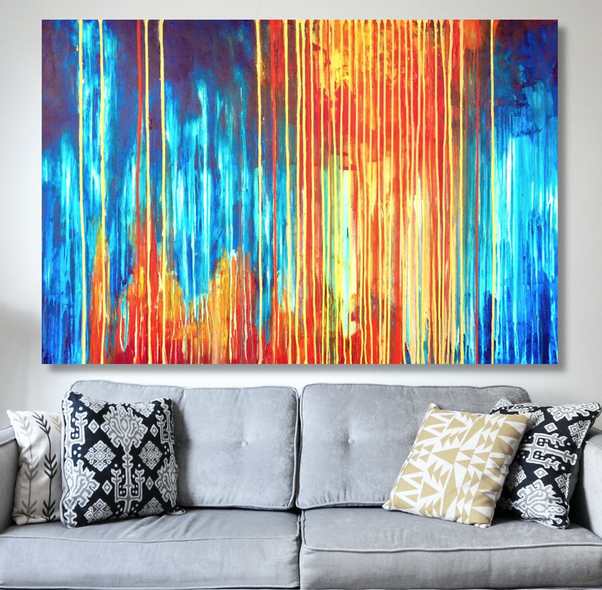 Abstract Landscape Acrylic Painting By Carla Sa Fernandes, 47 X 31, The Emotional Creation #117, Original Artwork