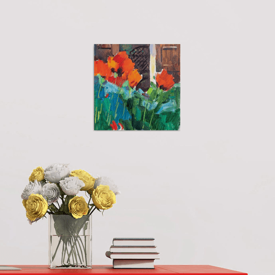 Poppies by the House