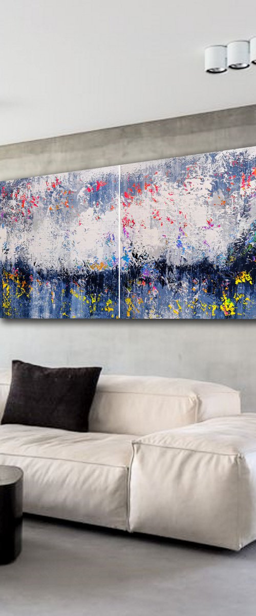 200x100cm. / abstract painting / Abstract 1178 by Alex Senchenko