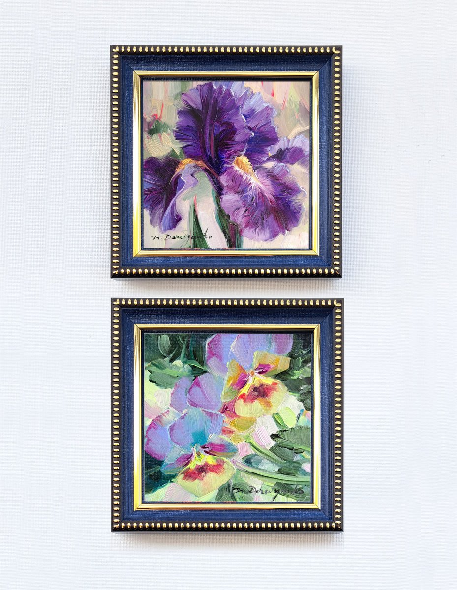 Iris Pansies By Nataly Derevyanko, 5 X 5, Artwork For Sale On Artfinder