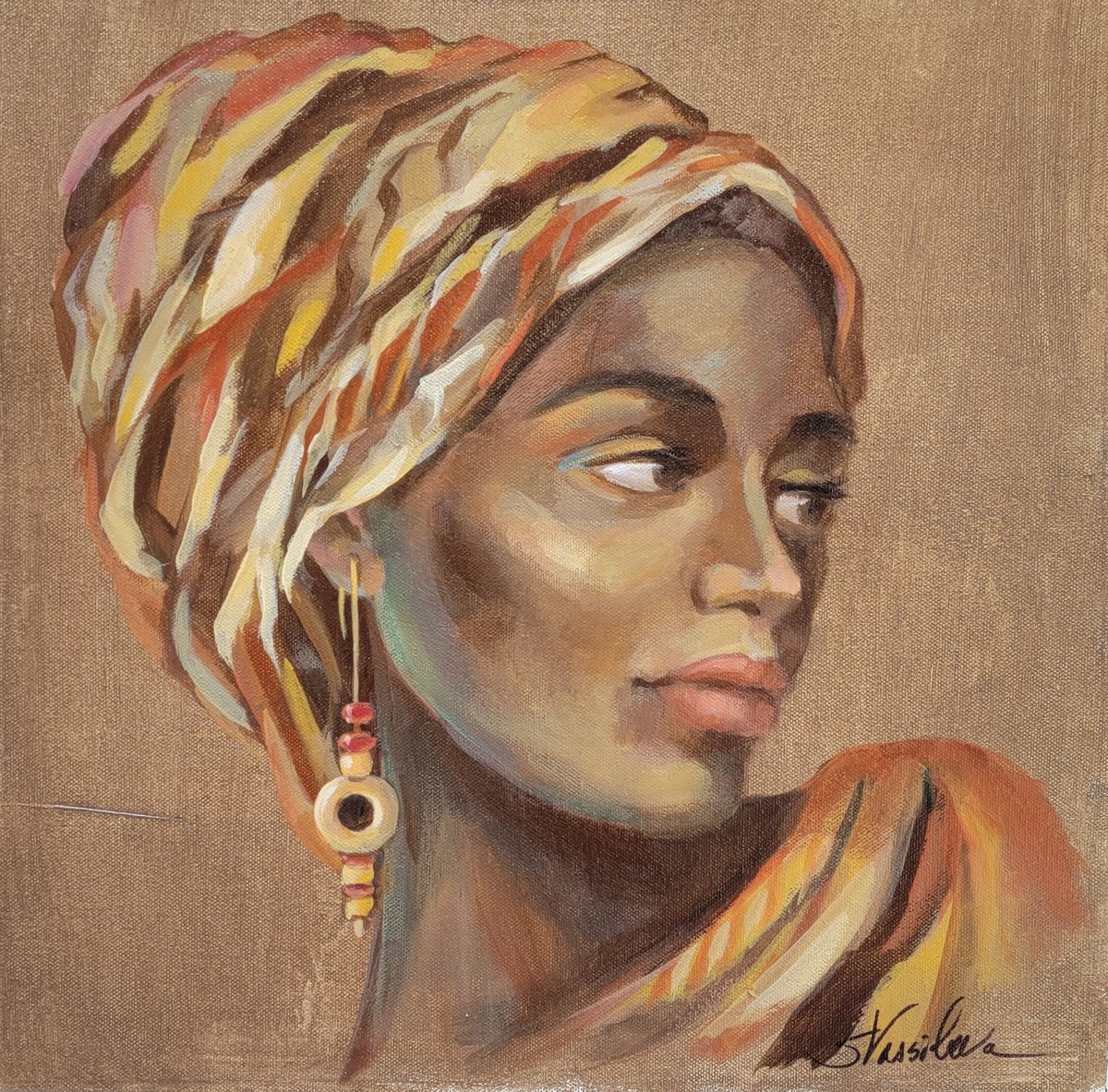  African Beauty I By Silvia Vassileva, 15 X 15, Artwork For Sale On Artfinder