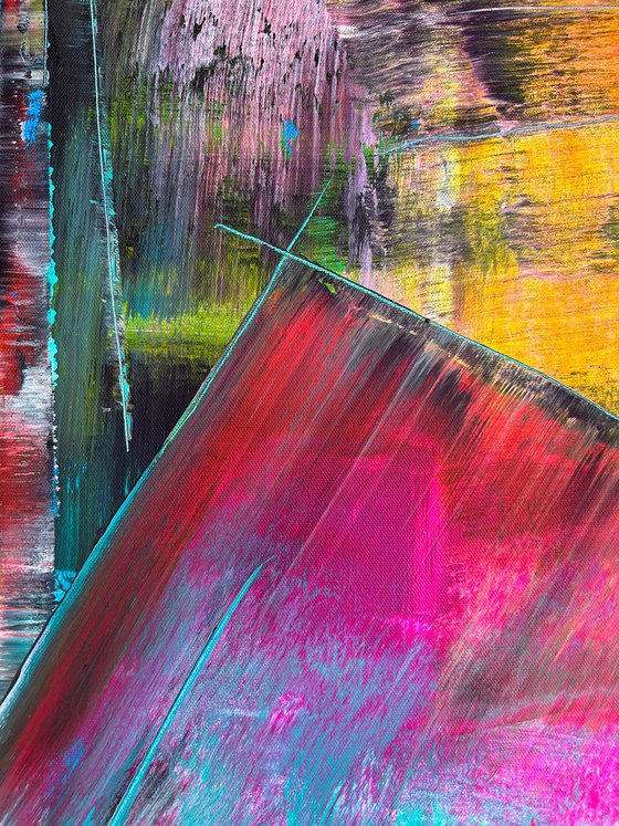 "Smooth Operator" - Original Large PMS Abstract Acrylic Painting On Canvas - 24" x 48"