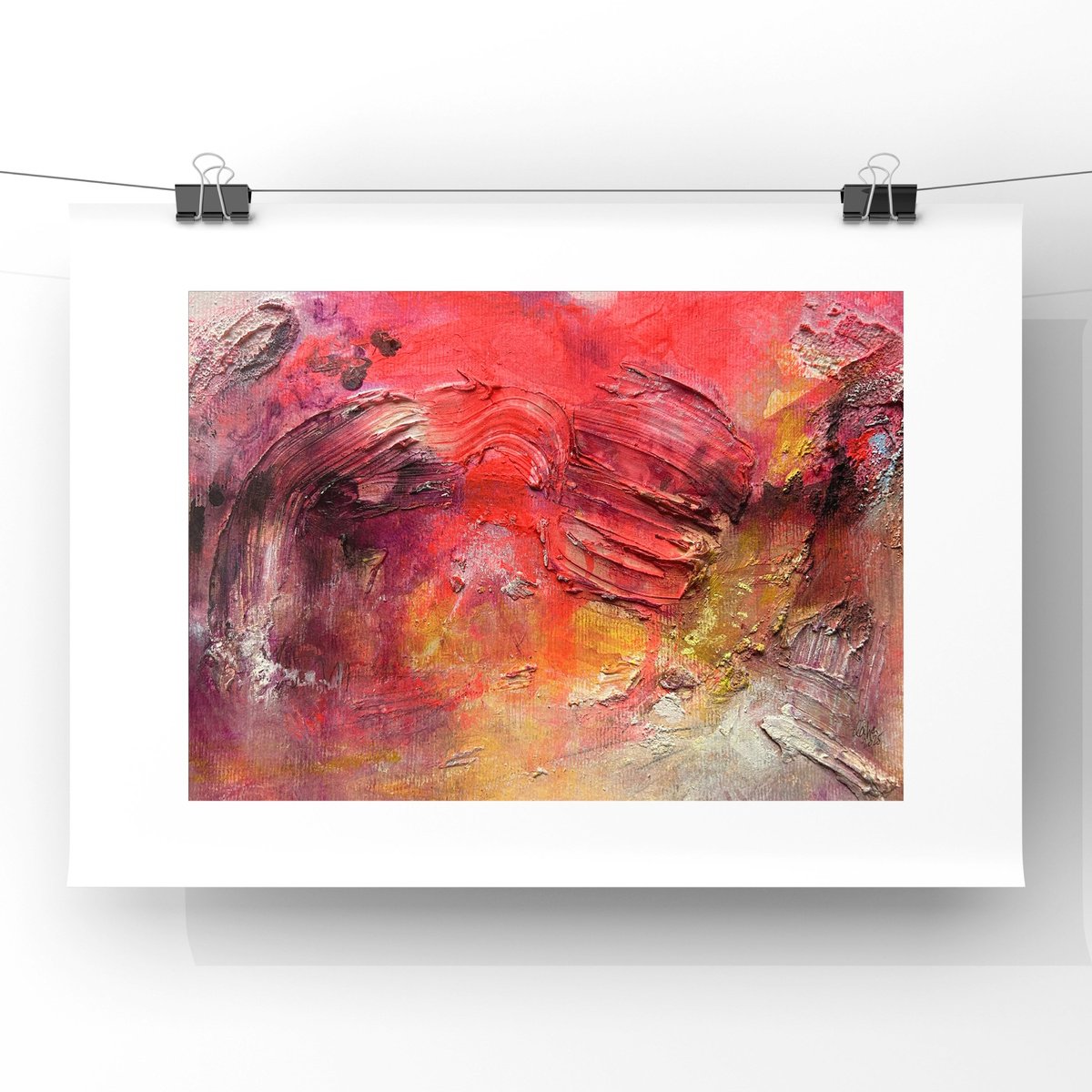 Organic Abstract Drawing By Katja Wittmer, 10 X 7", Sunrise Ii, Original Artwork