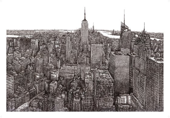 Manhattan Panoramic Drawing