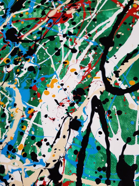 - Pagi N-17 - (W)130x(H)95 cm. Style of JACKSON POLLOCK. Abstract Expressionism Painting