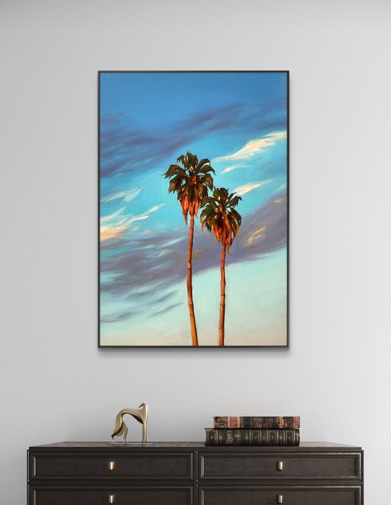 Palm trees at sunsets