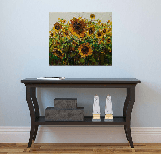 Sunflowers  Impasto Oil painting