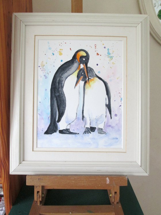 Loving Emperor Penguin Couple