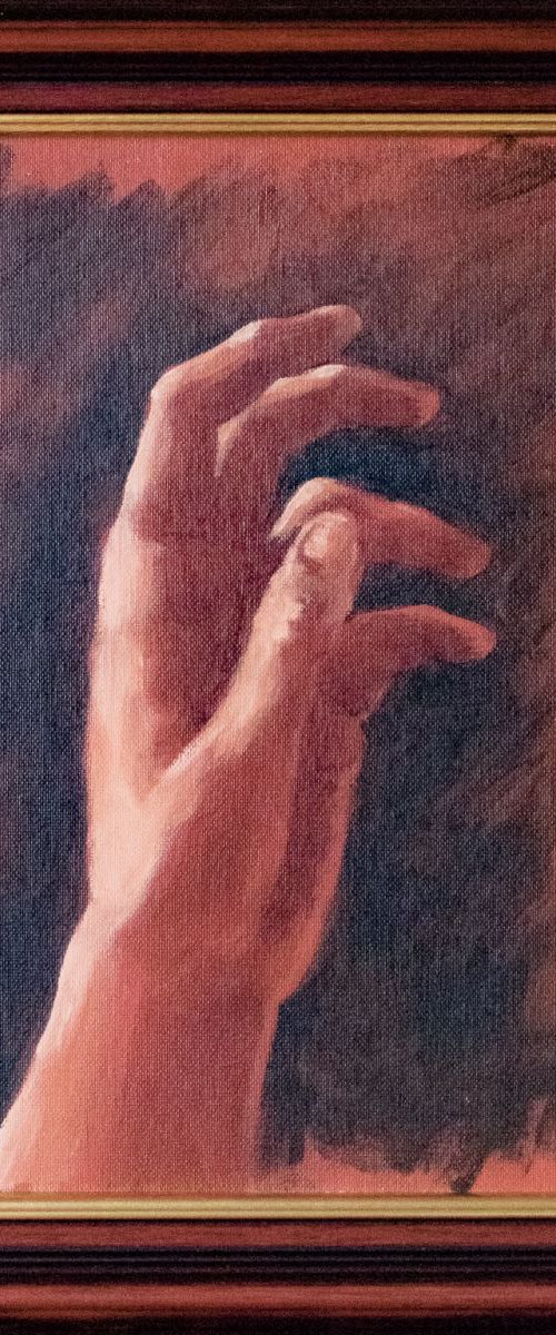 "Hand study 1" - Small oil sketch - 22X27 cm - FRAMED by Fabienne Monestier