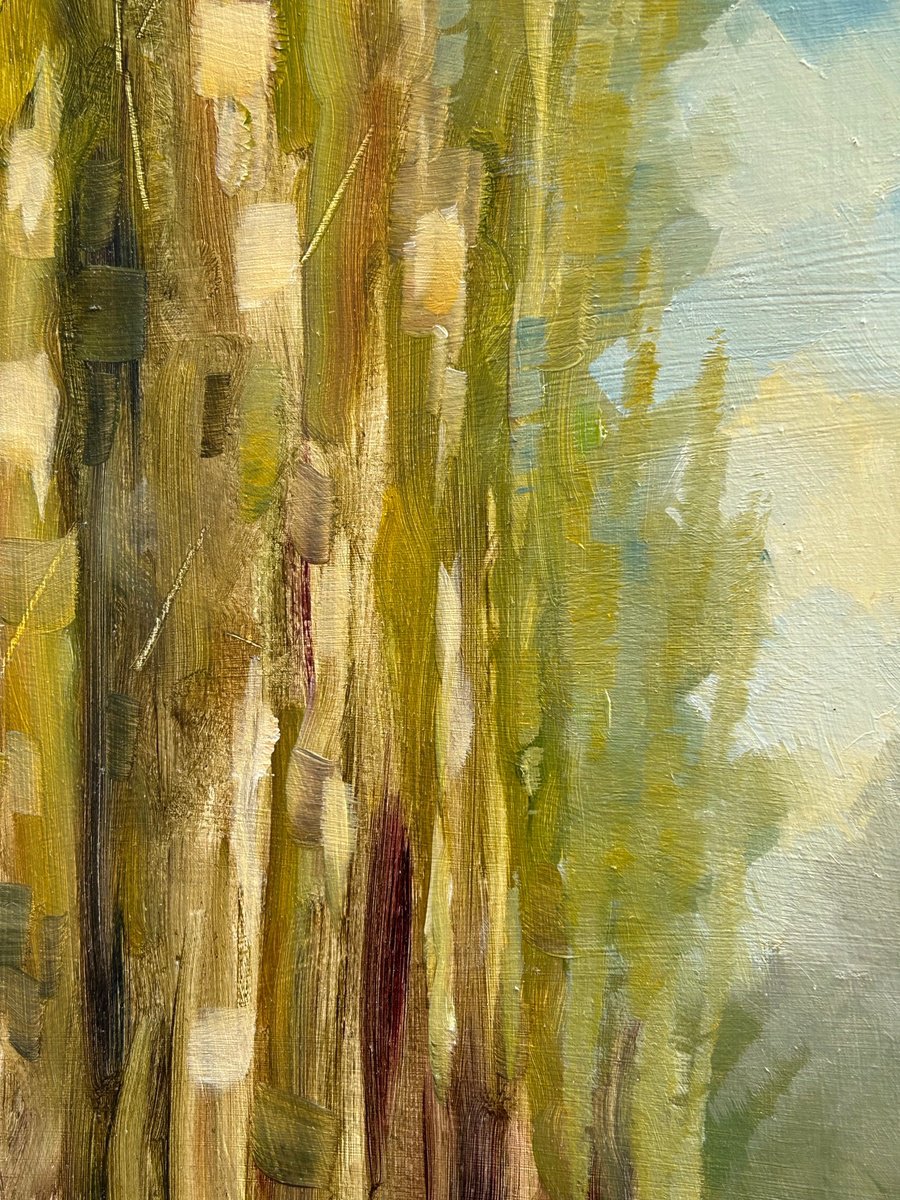 Lode Mill With Poplars By Robert Wells, 17 X 21, Artwork For Sale On Artfinder