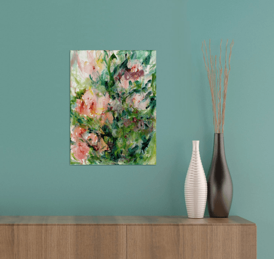 Floral Lullaby 38 - Flower Oil Painting by Kathy Morton Stanion
