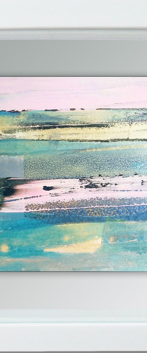 Framed ready to hang original abstract landscape - Horizon #2 by Carolynne Coulson