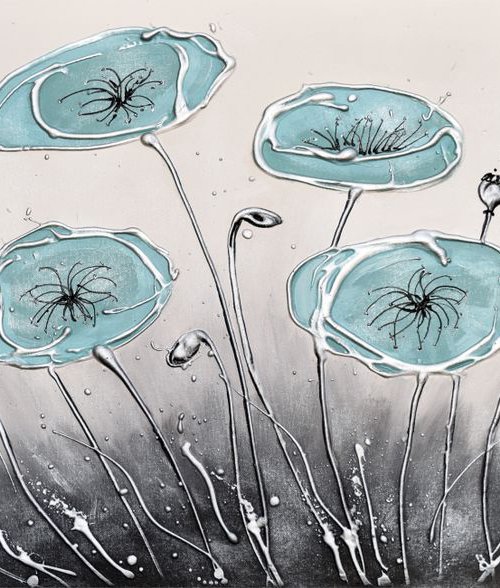 Pearl Blue Flowers by Amanda Dagg