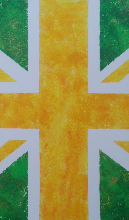 Union Jack - Greens and Yellows by Gary Hogben