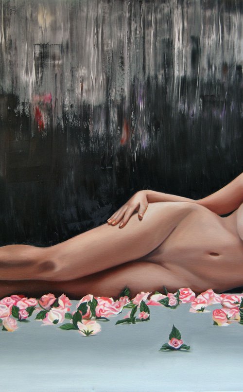 Nude with flowers by Simona Tsvetkova