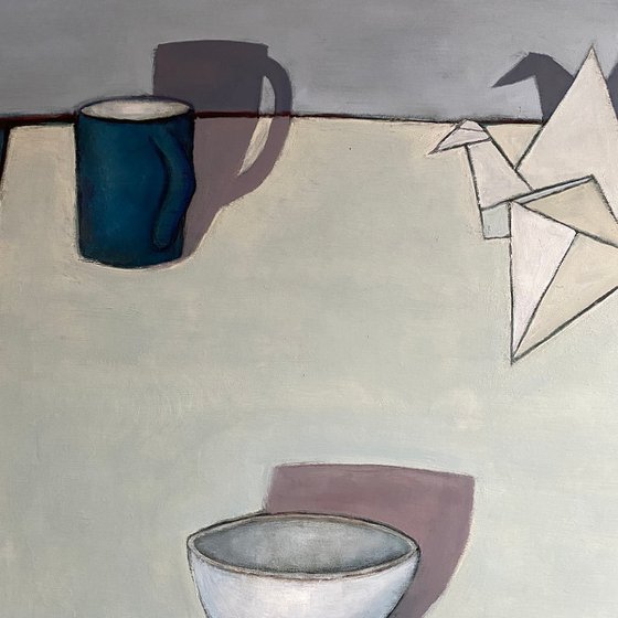Still Life with Origami Bird and Bowl
