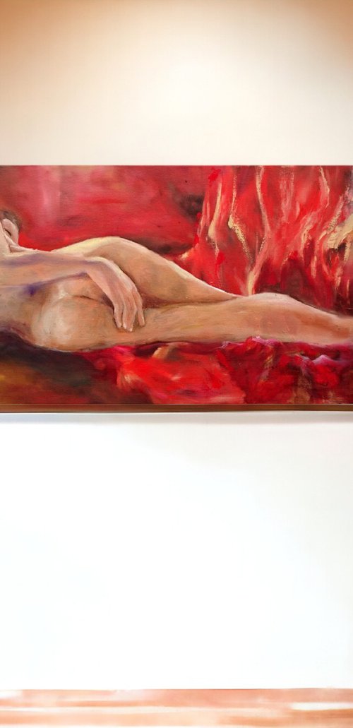 Nude on Red by Susana Zarate Harris